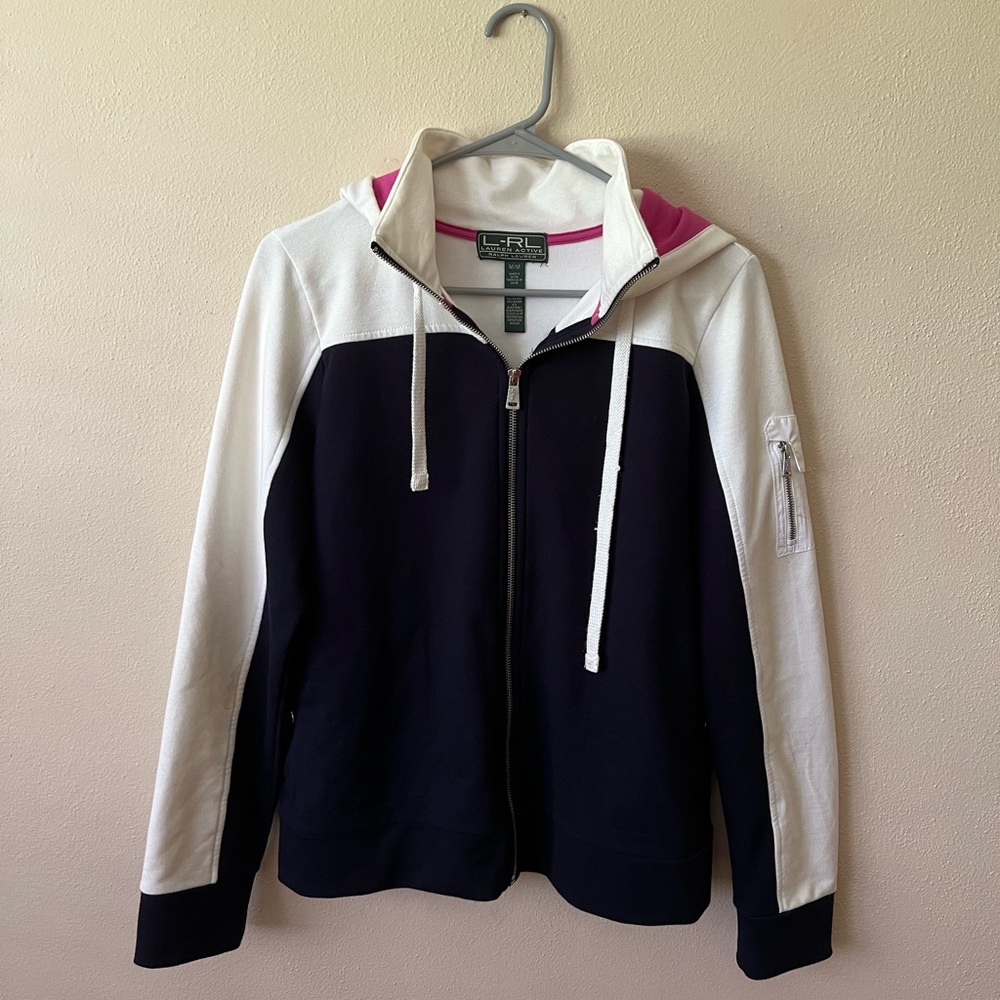 Ralph Lauren color block zip up hoodie